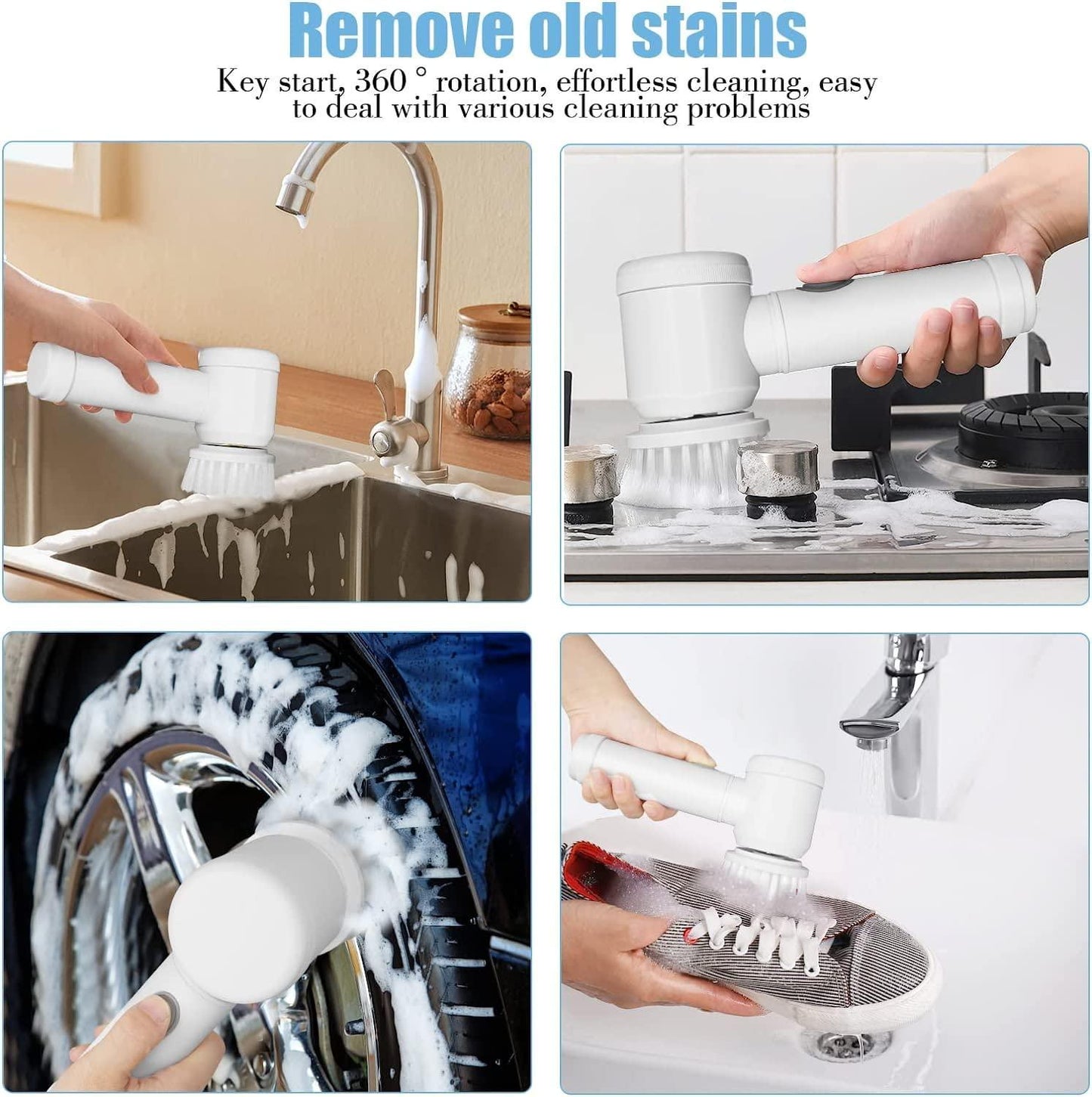 Multifunctional Electric Cleaning Brush 5 in 1 Magic Power Scrubber